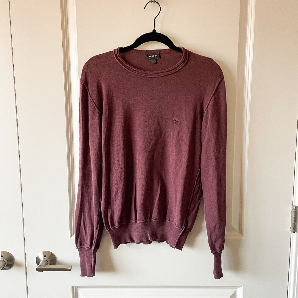 Diesel Men's Crewneck Sweater in Mauve Wine